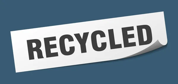Autocollant recyclé. panneau carré recyclé. recyclé. éplucheur — Image vectorielle