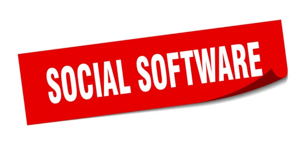Social software sticker. social software square sign. social software. peeler — Stock Vector