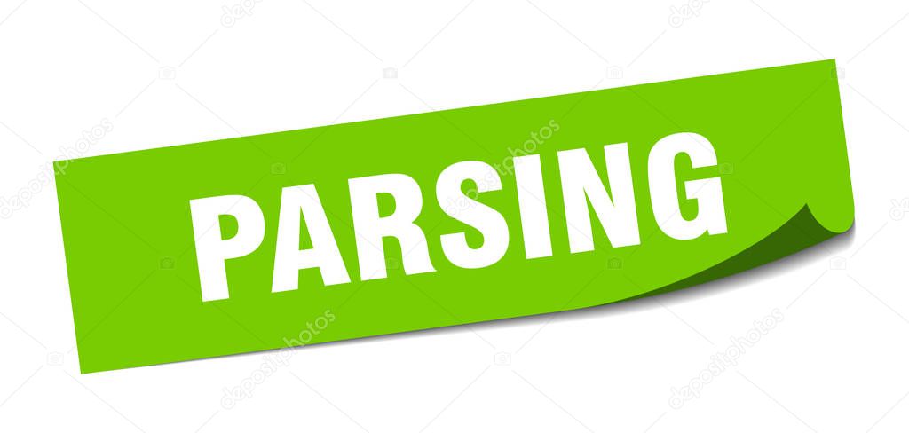 parsing sticker. parsing square sign. parsing. peeler