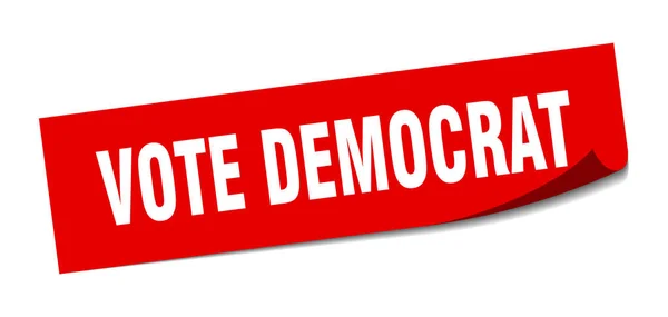 Ψηφίστε δημοκρατικό αυτοκόλλητο. ψήφος δημοκρατική πλατεία σημάδι. ψήφισε δημοκράτη. αποφλοιωτής — Διανυσματικό Αρχείο