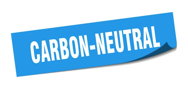 Etiqueta adhesiva neutra en carbono. signo cuadrado neutro en carbono. neutro en carbono. pelador — Archivo Imágenes Vectoriales