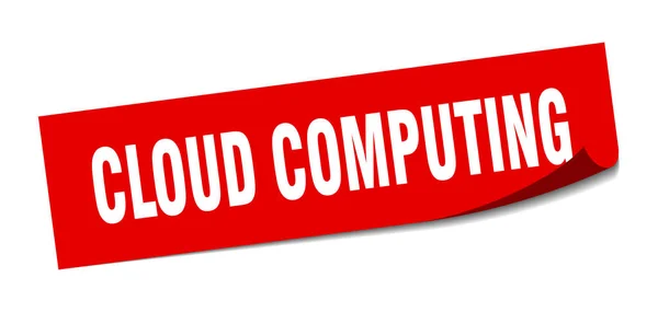 Cloud Computing Aufkleber. Cloud Computing quadratische Zeichen. Cloud Computing. Schäler — Stockvektor