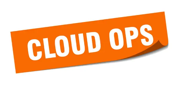 Cloud ops sticker. cloud ops square sign. cloud ops. peeler — Stock vektor