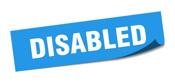 Disabled αυτοκόλλητο Απενεργοποιημένο τετράγωνο σημάδι. Απενεργοποιημένο. αποφλοιωτής — Διανυσματικό Αρχείο