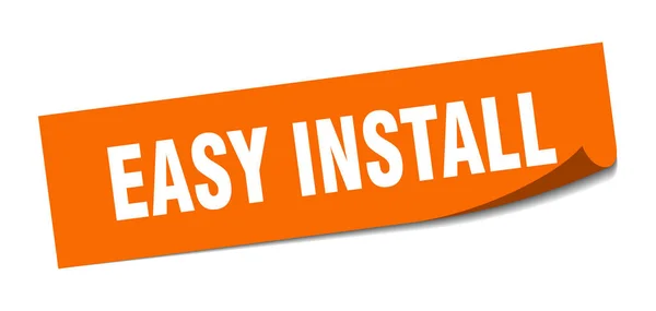 Easy install sticker. easy install square sign. easy install. peeler — Stock Vector