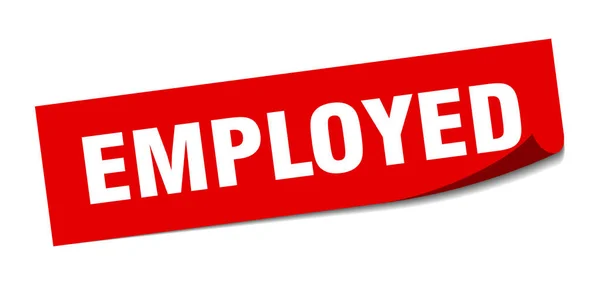 Employed sticker. employed square sign. employed. peeler — Stock vektor