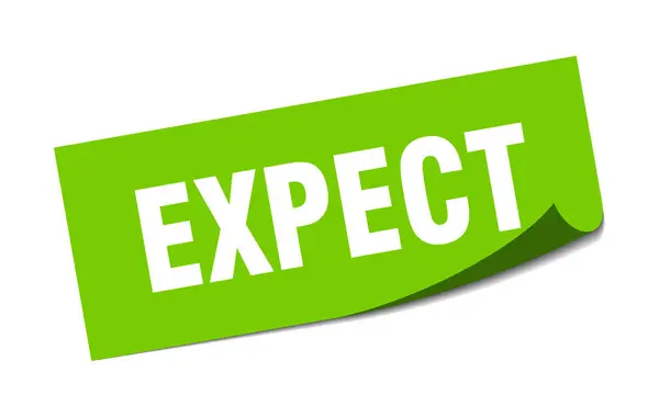 Expect sticker. expect square sign. expect. peeler — Stock Vector