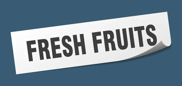 Čerstvé ovocné nálepky. čerstvé ovoce čtvercové znamení. čerstvé ovoce. škrabka — Stockový vektor