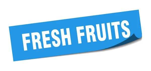 新鮮な果物のステッカー。新鮮な果物の広場の看板。新鮮な果物だピーラー — ストックベクタ