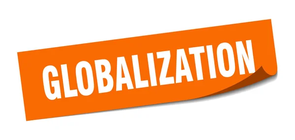 Globalisierungsaufkleber. Quadratisches Zeichen der Globalisierung. Globalisierung. Schäler — Stockvektor