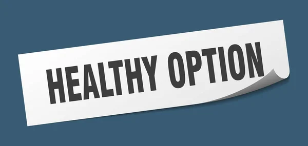 Healthy option sticker. healthy option square sign. healthy option. peeler — Stock Vector