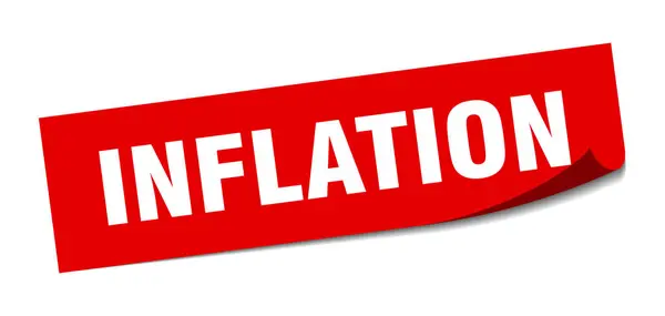 Pegatina de inflación. signo cuadrado de inflación. inflación. pelador — Vector de stock