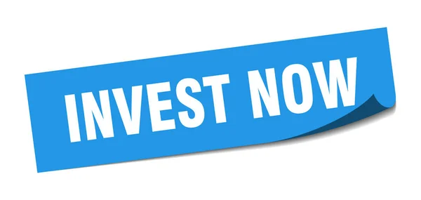 Investeer nu sticker. investeren nu vierkante teken. Investeer nu. schilmachine — Stockvector