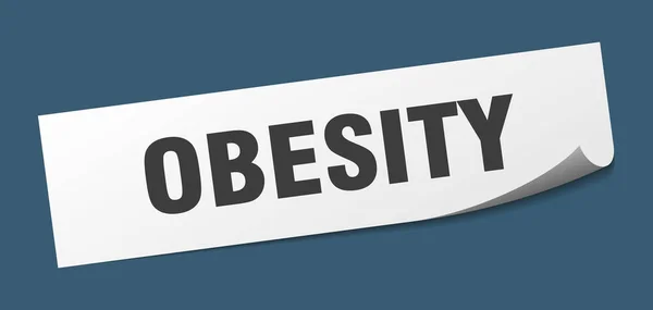 Obesity sticker. obesity square sign. obesity. peeler — Stock Vector