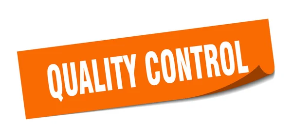 Etiqueta de controle de qualidade. sinal quadrado de controle de qualidade. controle de qualidade. descascador —  Vetores de Stock