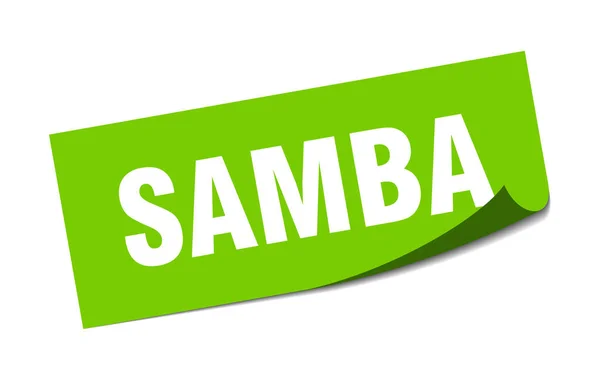 Pegatina de samba. Samba signo cuadrado. Samba. pelador — Archivo Imágenes Vectoriales
