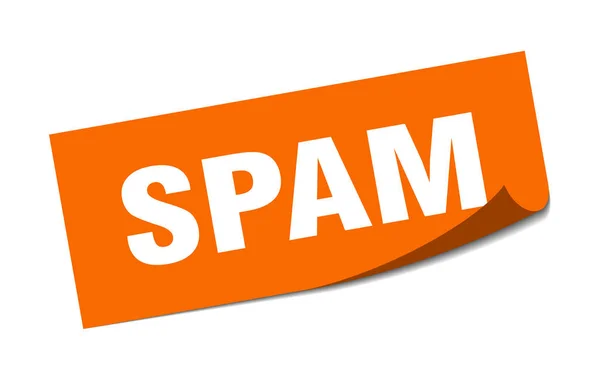 Spam-Sticker. Spam-Quadrat-Zeichen. Spam. Schäler — Stockvektor