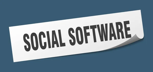 Social software sticker. social software square sign. social software. peeler — ストックベクタ