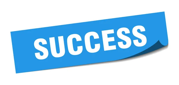 Success sticker. success square sign. success. peeler — Stock Vector