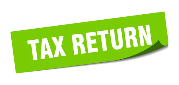 Tax return sticker. tax return square sign. tax return. peeler — Stock Vector