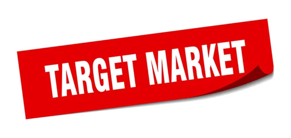 Наклейка целевого рынка. цель знак рыночной площади. целевой рынок. peeler — стоковый вектор