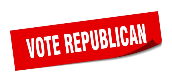 Vote republican sticker. vote republican square sign. vote republican. peeler — Stock Vector