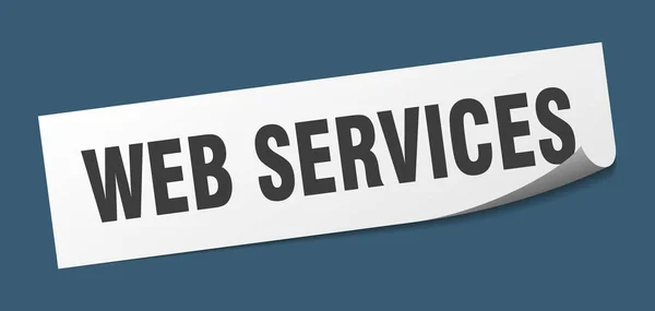 Web serviços adesivo. web services sinal quadrado. serviços web. descascador — Vetor de Stock