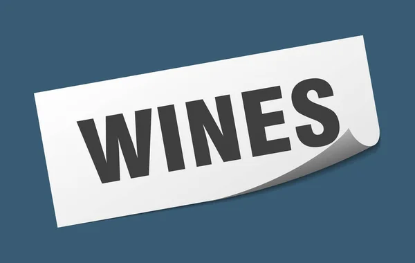 Wines sticker. wines square sign. wines. peeler — 스톡 벡터