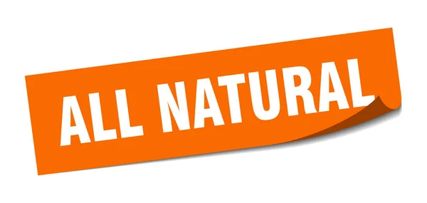 Allemaal natuurlijke stickers. Allemaal natuurlijke vierkante tekens. Allemaal natuurlijk. schilmachine — Stockvector