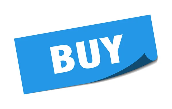 Buy sticker. buy square sign. buy. peeler — Stock Vector