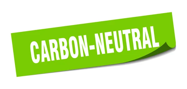 Adesivo carbon-neutral. segno quadrato a zero emissioni di carbonio. carbon-neutral. pelapatate — Vettoriale Stock