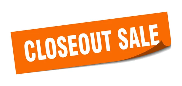 Closeout sale sticker. closeout sale square sign. closeout sale. peeler — Stock Vector