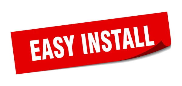 Easy install sticker. easy install square sign. easy install. peeler — Stock vektor