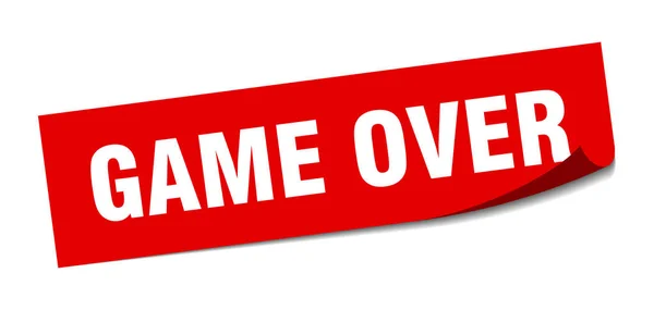 Game over sticker. game over square sign. game over. peeler — Stock vektor