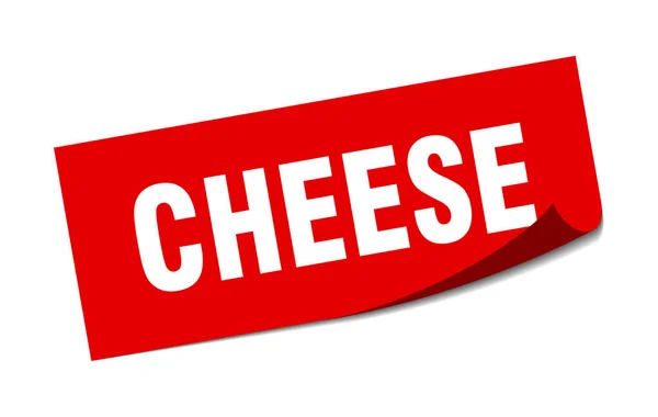 Autocollant fromage. Fromage carré signe. fromage. éplucheur — Image vectorielle