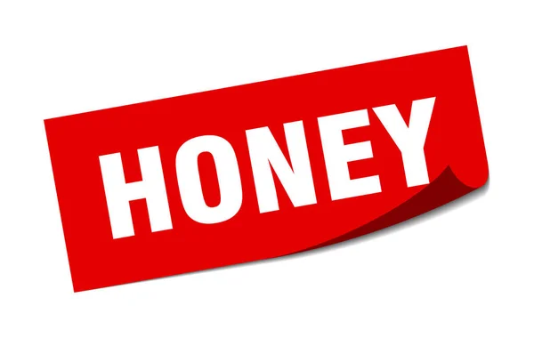 Honey sticker. honey square sign. honey. peeler — Stock vektor