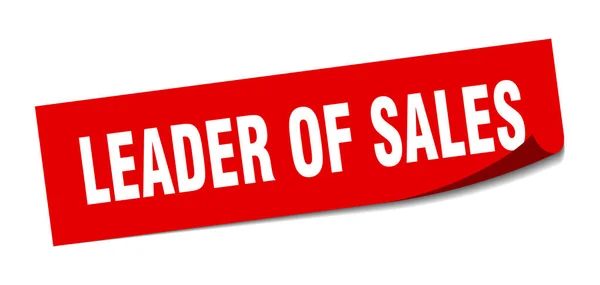 Leader of sales sticker. leader of sales square sign. leader of sales. peeler — 스톡 벡터