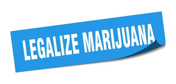 Legalizzare adesivo marijuana. legalizzare marijuana segno quadrato. legalizzare la marijuana. pelapatate — Vettoriale Stock
