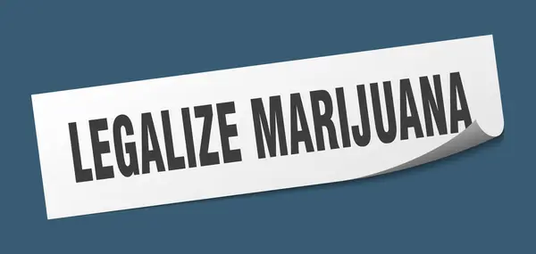 Legaliseer marihuana sticker. legaliseer marihuana vierkant bord. Marihuana legaliseren. schilmachine — Stockvector