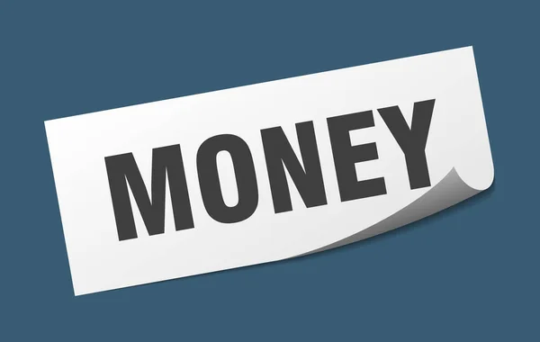 Money sticker. money square sign. money. peeler — Stock Vector