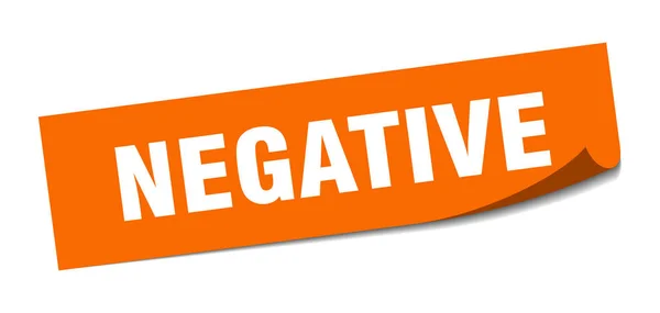 Negative sticker. negative square sign. negative. peeler — Stock Vector