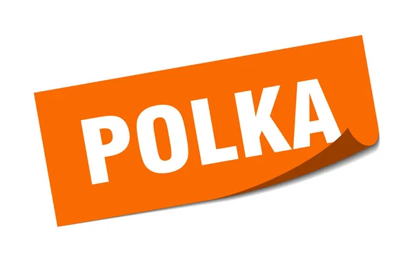 Polka nálepka. Polka čtvercový znak. Polka. škrabka — Stockový vektor