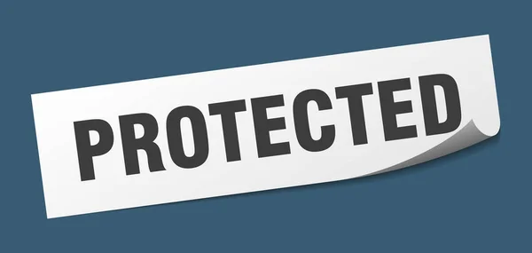 Etiqueta protegida. sinal quadrado protegido. protegido. descascador — Vetor de Stock