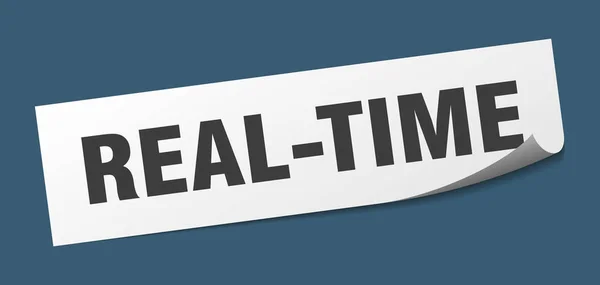 Real-time sticker. real-time square sign. real-time. peeler — 스톡 벡터
