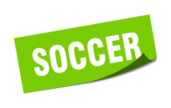 Soccer sticker. soccer square sign. soccer. peeler — Stock Vector