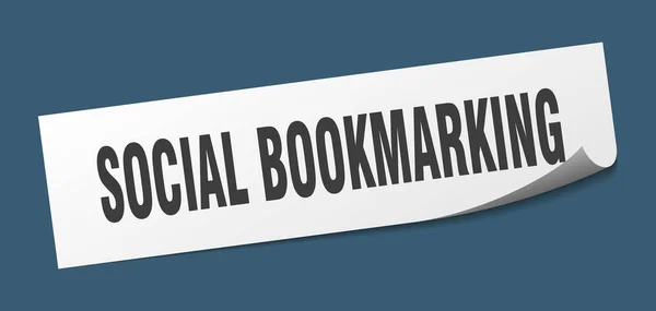 Social bookmarking sticker. social bookmarking square sign. social bookmarking. peeler — Stock Vector