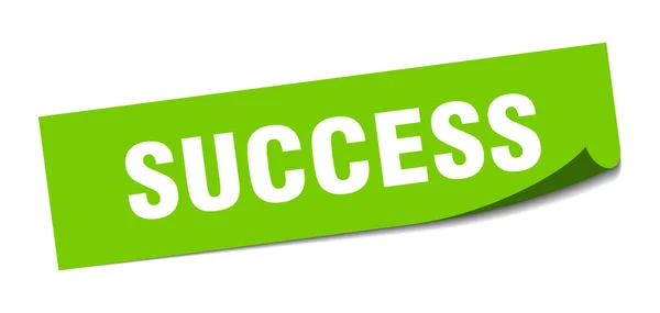 Success sticker. success square sign. success. peeler — ストックベクタ