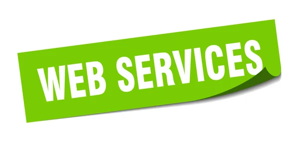 Web serviços adesivo. web services sinal quadrado. serviços web. descascador — Vetor de Stock