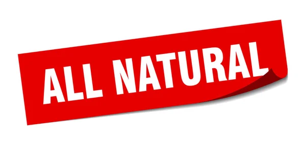 Autocollant tout naturel. tout signe carré naturel. tout naturel. éplucheur — Image vectorielle