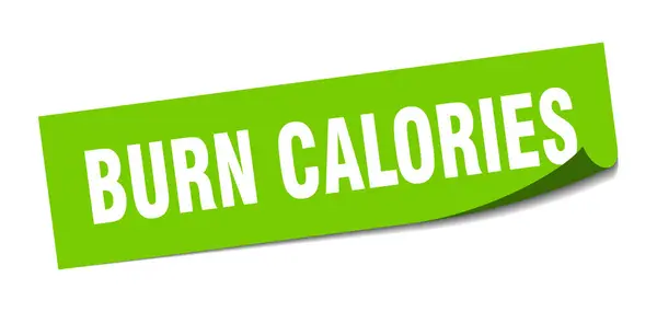 Bruciare calorie adesivo. bruciare calorie segno quadrato. bruciare calorie. pelapatate — Vettoriale Stock
